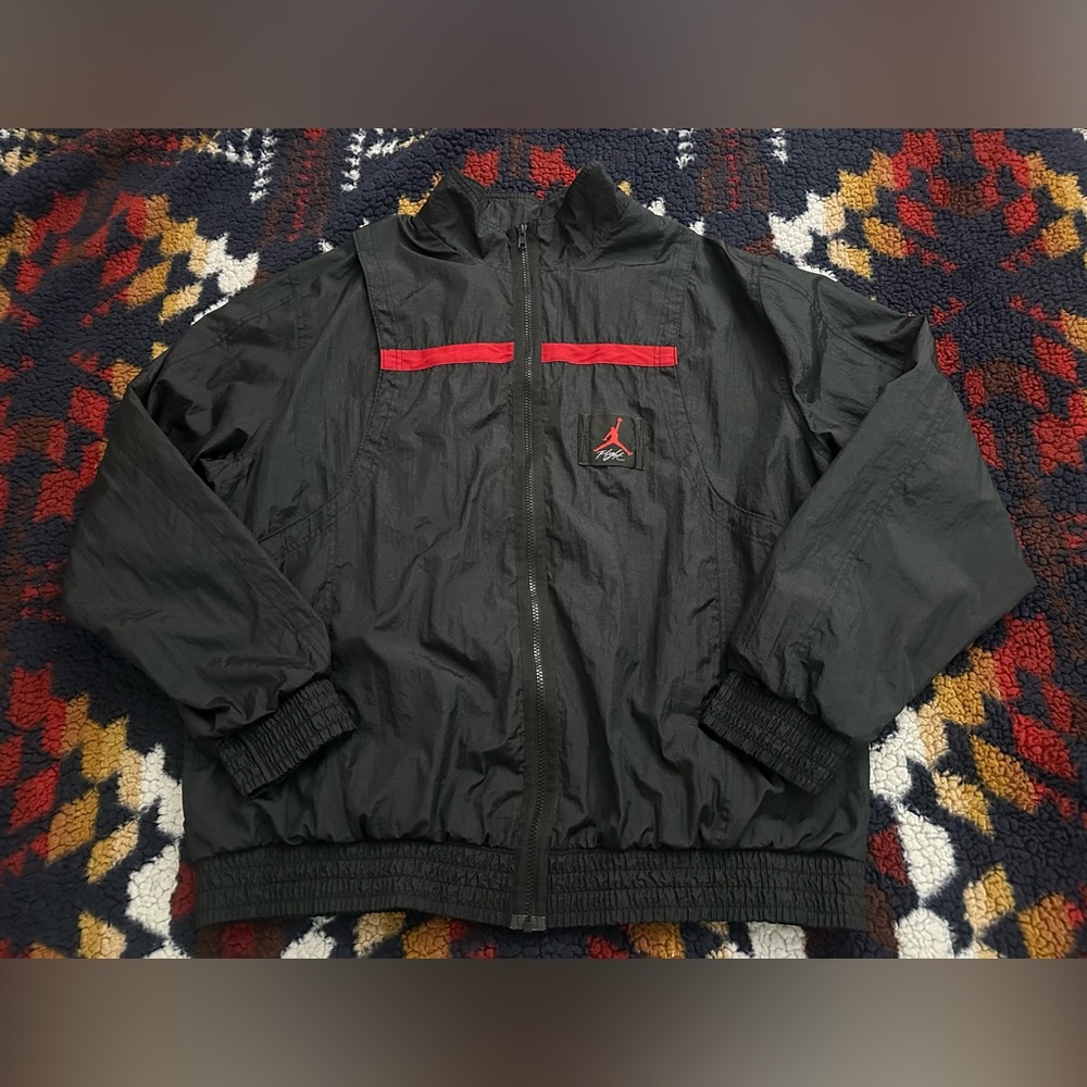 Air Jordan Flight Black Windbreaker Jacket Size XXL Mens